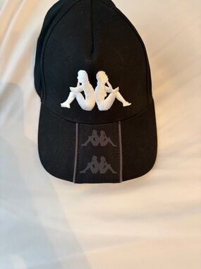 Kappa Black Cap with White Embroidered Logo